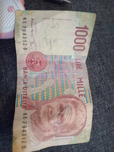 Banconota 1000 lire montessori - banconota,