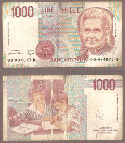 Banknote 1000 thousand lire - banknote,